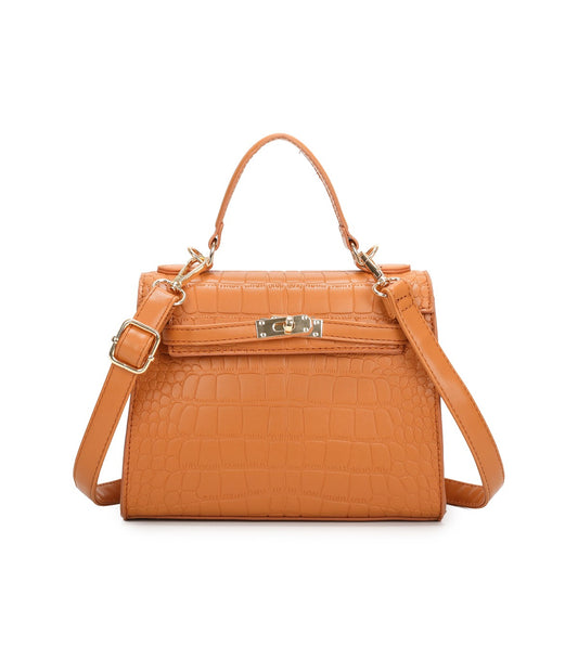 Bolso Coco efecto piel cocodrilo con asa y bandolera ajustable elegante mujer