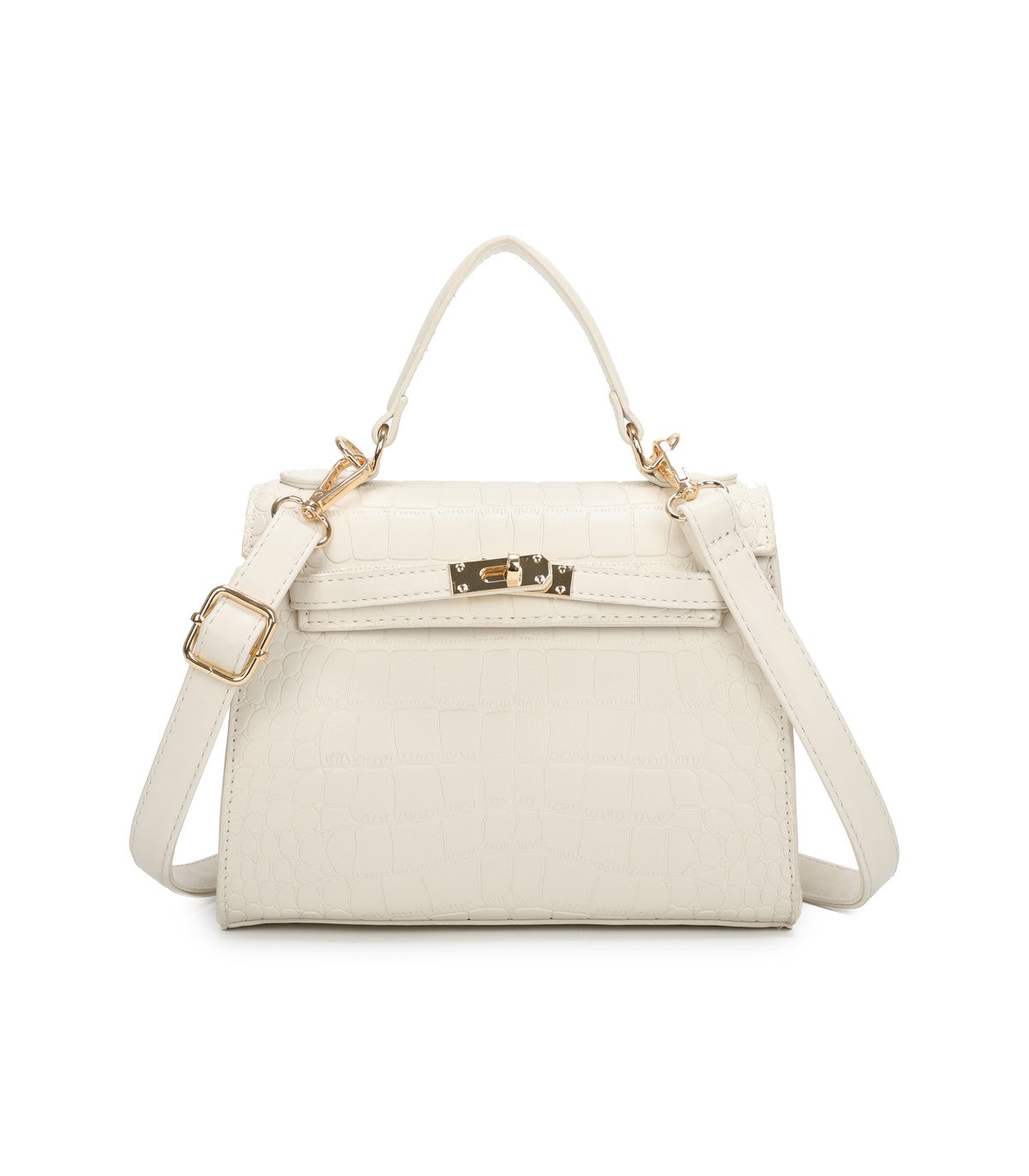Bolso Coco efecto piel cocodrilo con asa y bandolera ajustable elegante mujer