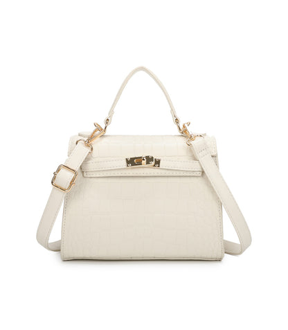 Bolso Coco efecto piel cocodrilo con asa y bandolera ajustable elegante mujer