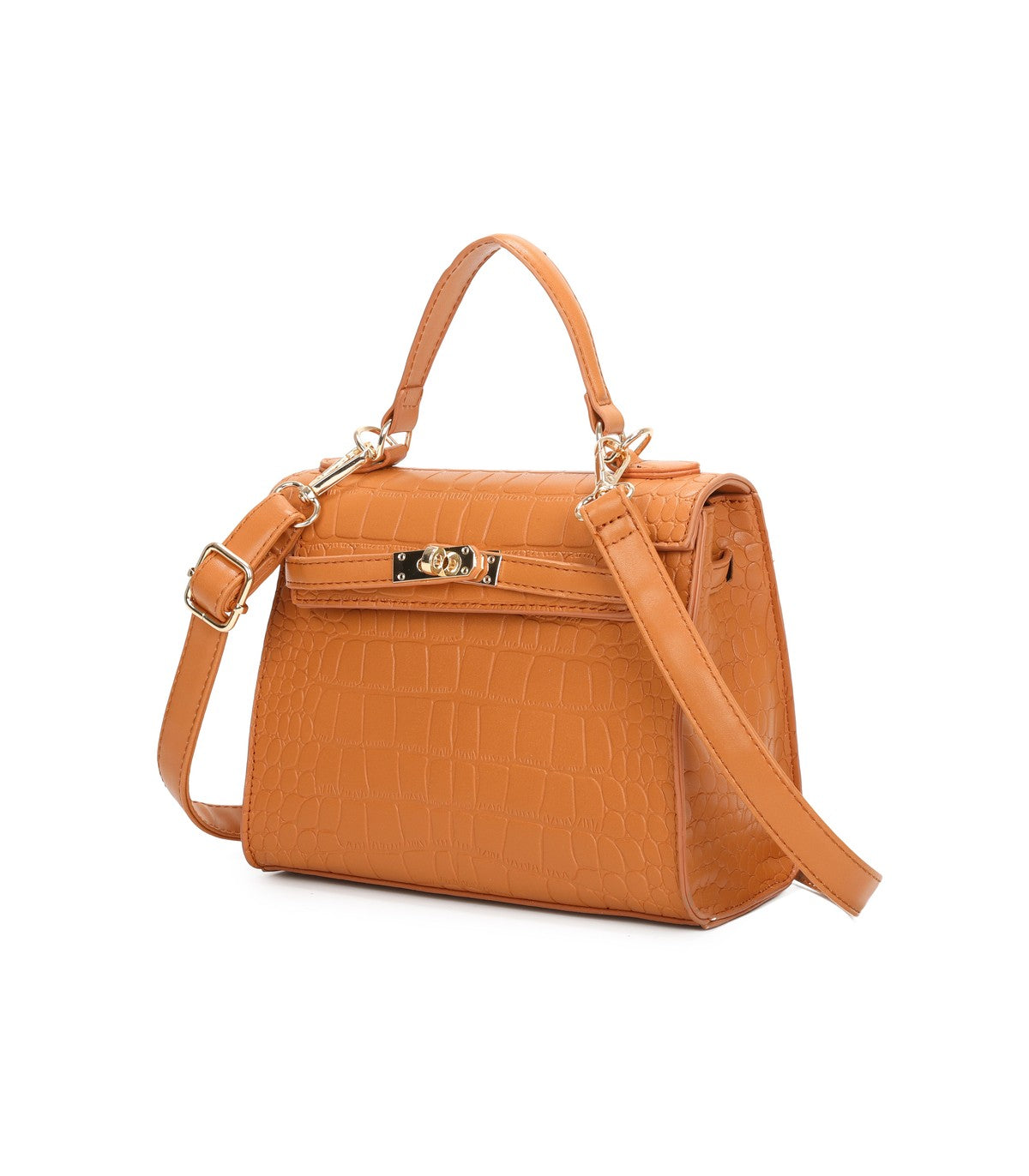 Bolso Coco efecto piel cocodrilo con asa y bandolera ajustable elegante mujer