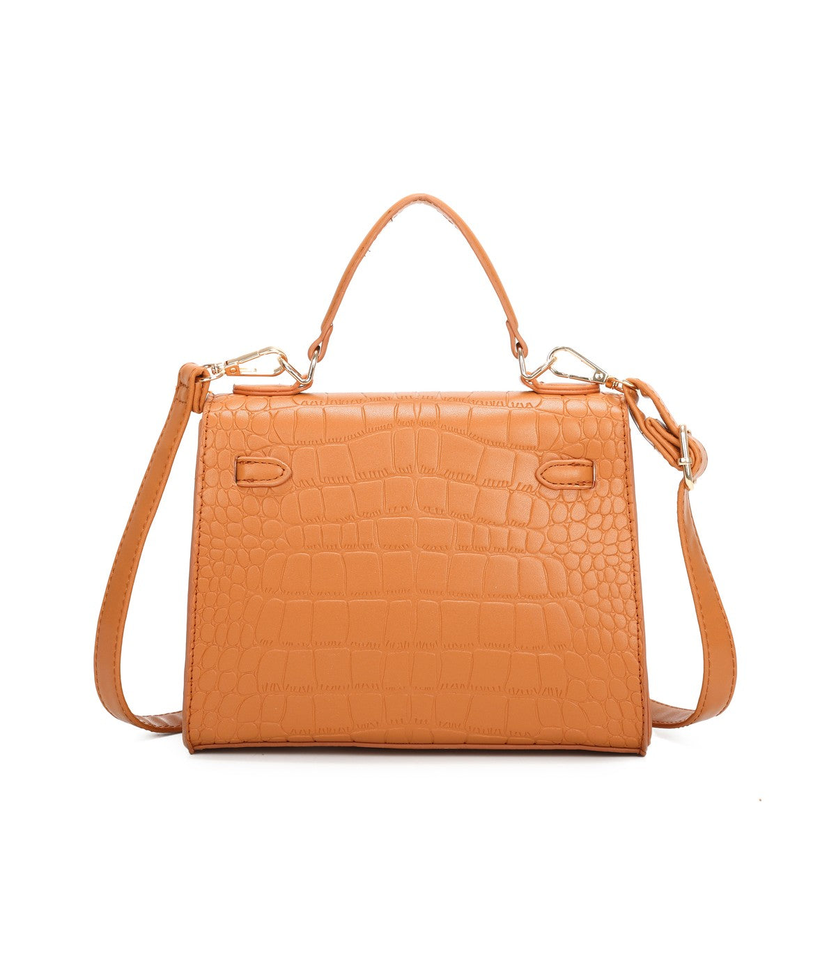 Bolso Coco efecto piel cocodrilo con asa y bandolera ajustable elegante mujer