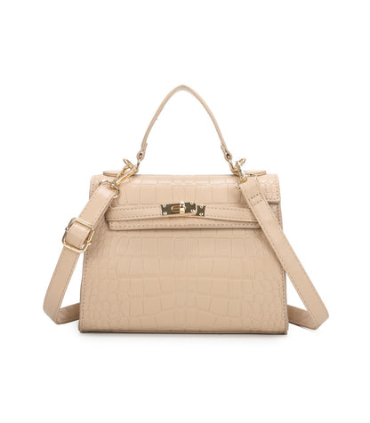 Bolso Coco efecto piel cocodrilo con asa y bandolera ajustable elegante mujer