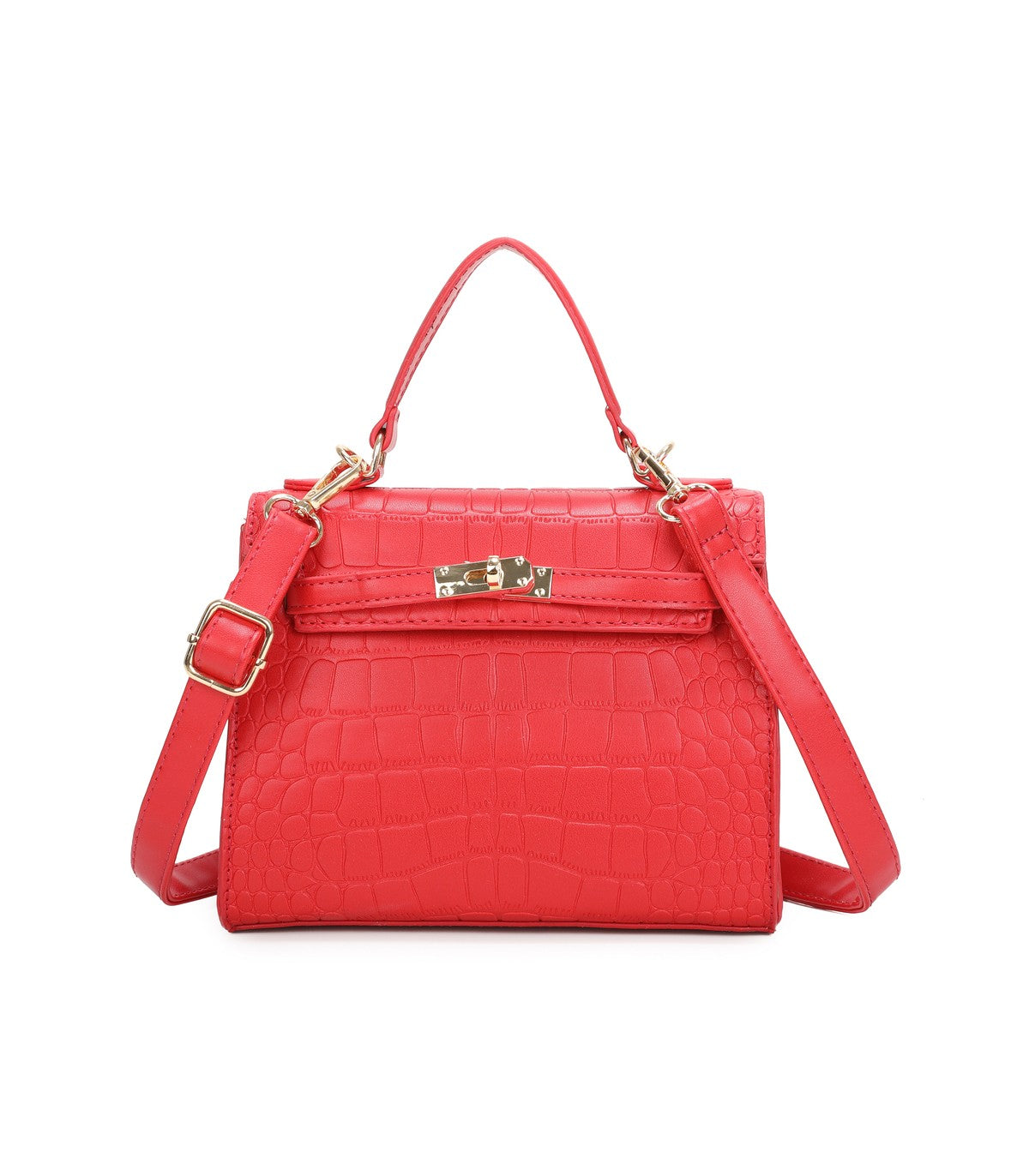 Bolso Coco efecto piel cocodrilo con asa y bandolera ajustable elegante mujer