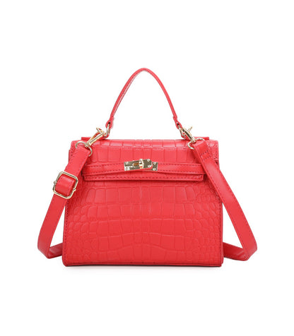 Bolso Coco efecto piel cocodrilo con asa y bandolera ajustable elegante mujer