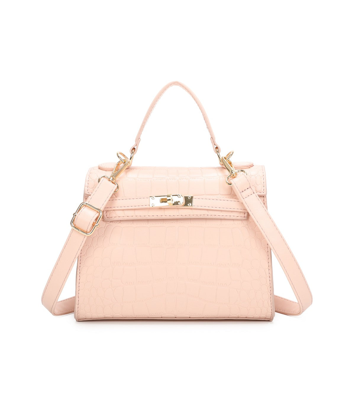 Bolso Coco efecto piel cocodrilo con asa y bandolera ajustable elegante mujer