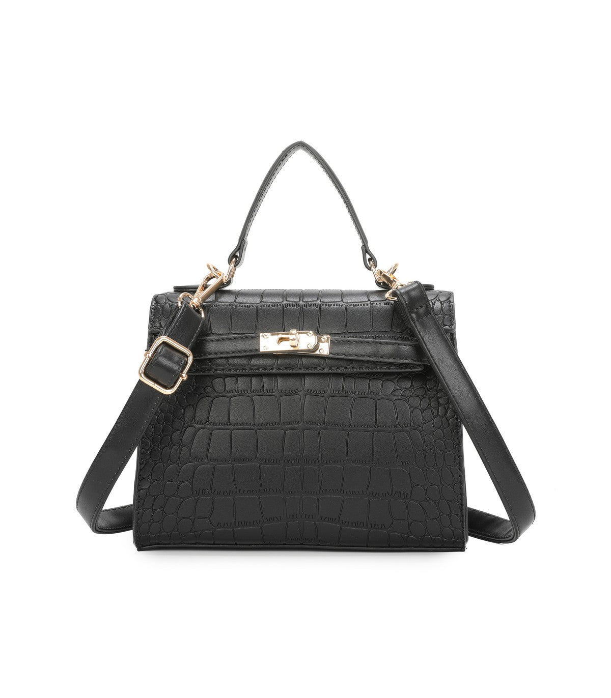Bolso Coco efecto piel cocodrilo con asa y bandolera ajustable elegante mujer