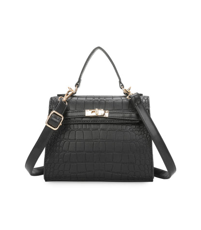 Bolso Coco efecto piel cocodrilo con asa y bandolera ajustable elegante mujer